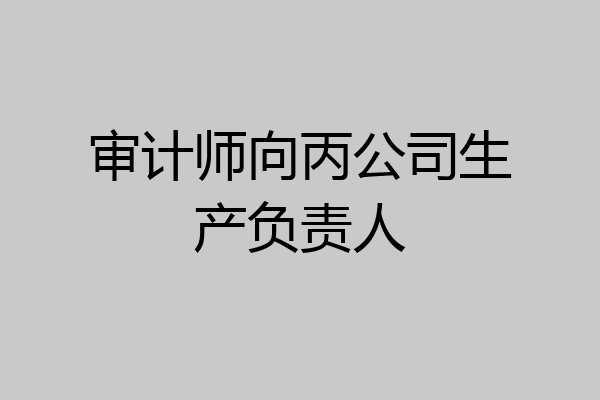 审计师向丙公司生产负责人