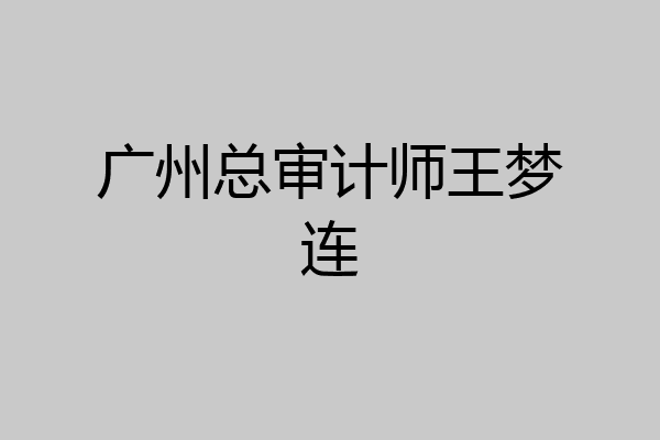 广州总审计师王梦连