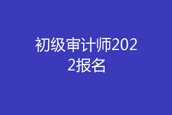 初级审计师2022报名