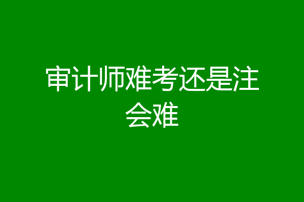 审计师难考还是注会难