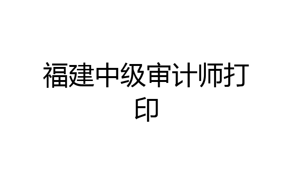 福建中级审计师打印