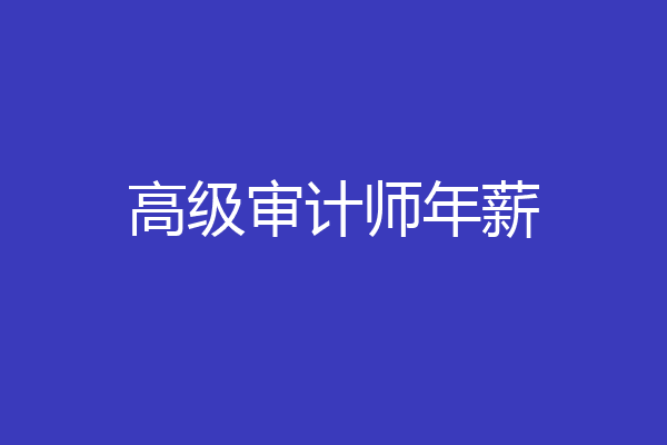 高级审计师年薪