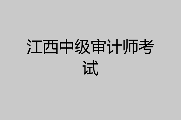 江西中级审计师考试
