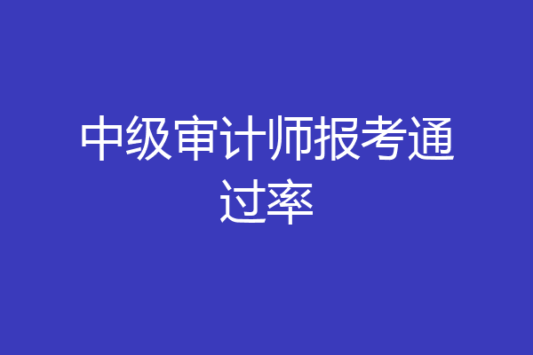 中级审计师报考通过率