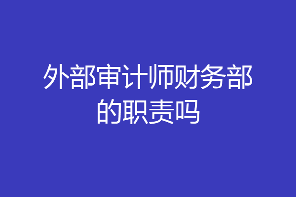 外部审计师财务部的职责吗