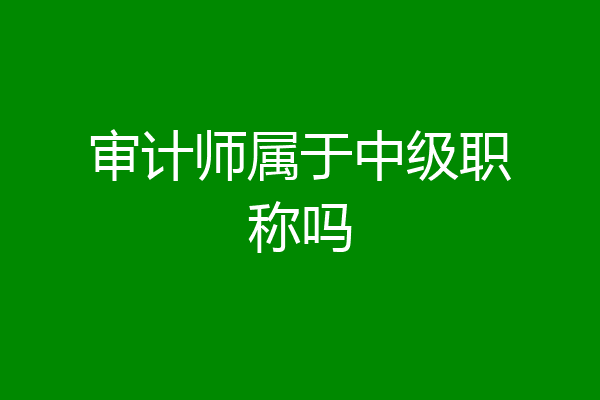 审计师属于中级职称吗
