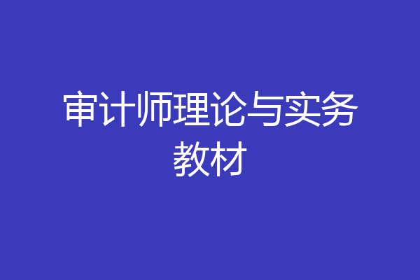 审计师理论与实务教材