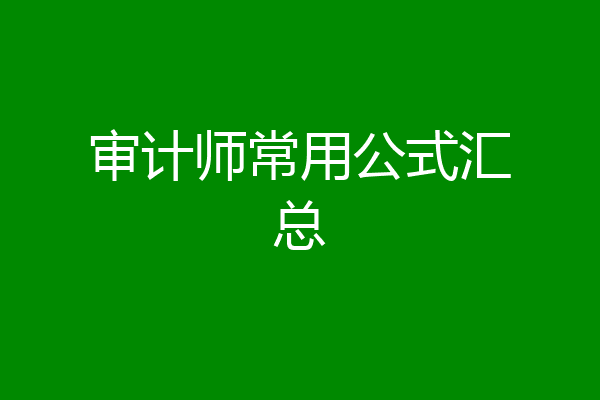 审计师常用公式汇总