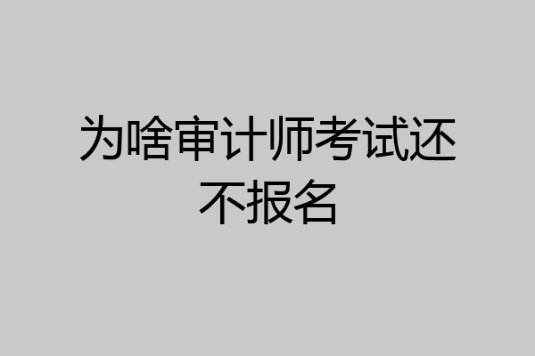 为啥审计师考试还不报名