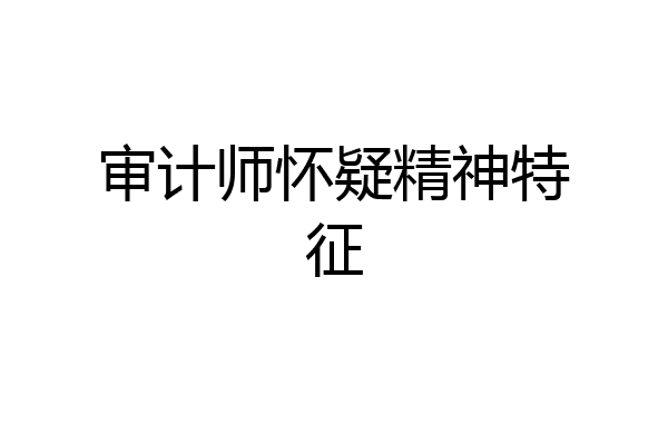 审计师怀疑精神特征