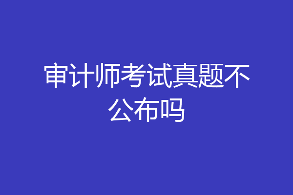 审计师考试真题不公布吗