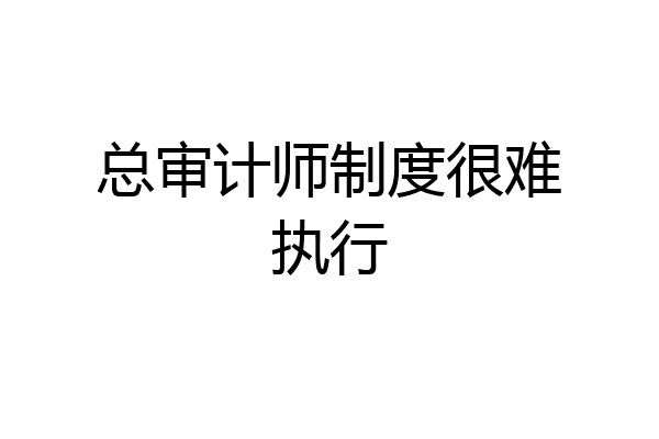总审计师制度很难执行