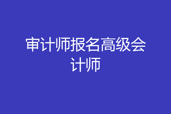 审计师报名高级会计师