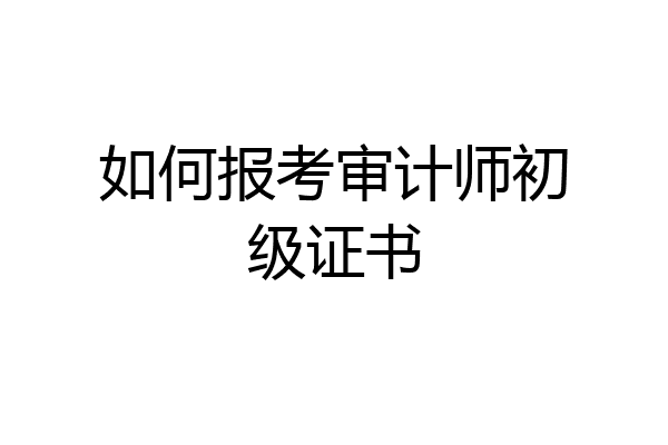 如何报考审计师初级证书