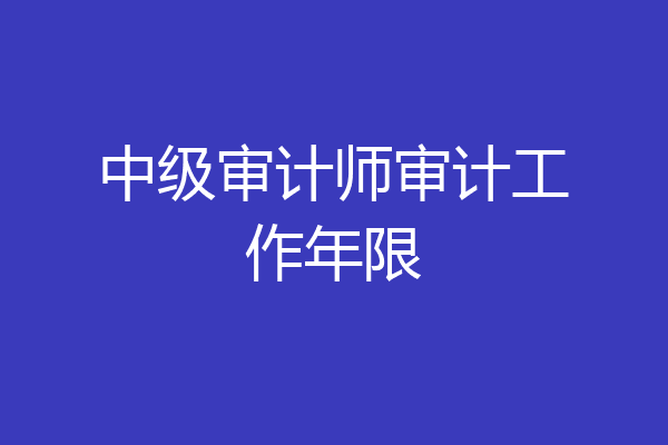 中级审计师审计工作年限