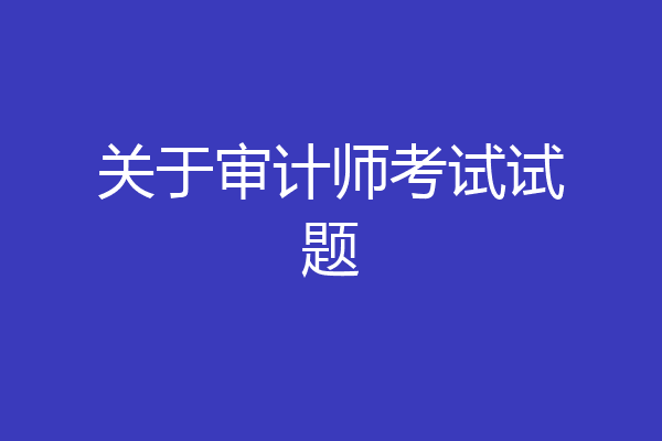 关于审计师考试试题