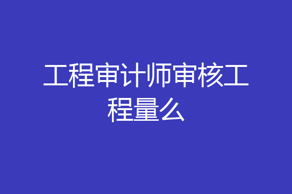 工程审计师审核工程量么