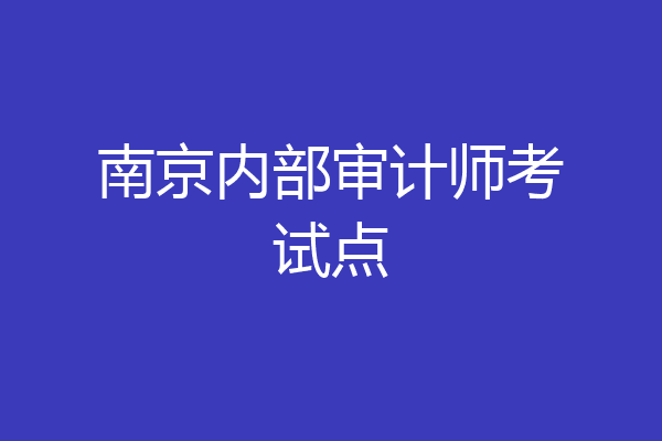南京内部审计师考试点
