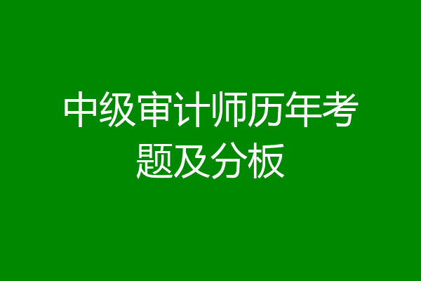 中级审计师历年考题及分板