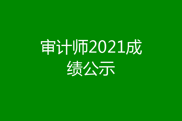 审计师2021成绩公示