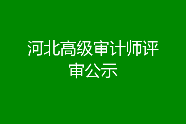 河北高级审计师评审公示