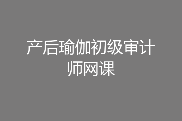 产后瑜伽初级审计师网课