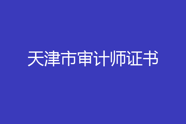 天津市审计师证书
