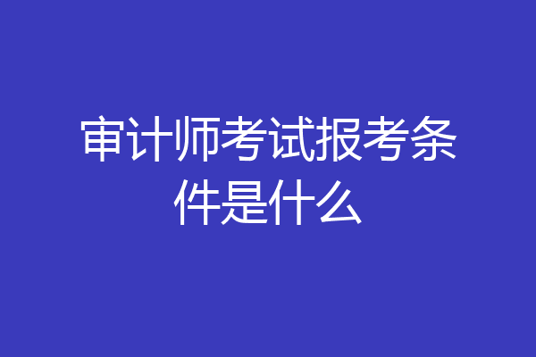 审计师考试报考条件是什么