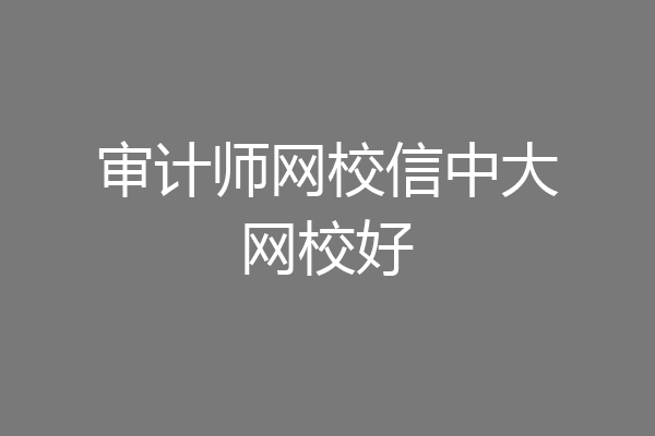 审计师网校信中大网校好
