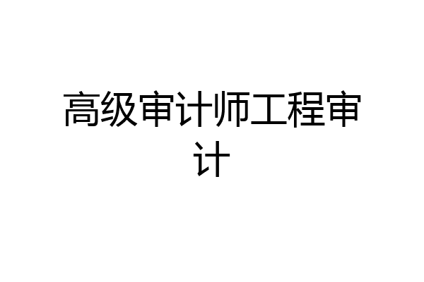 高级审计师工程审计