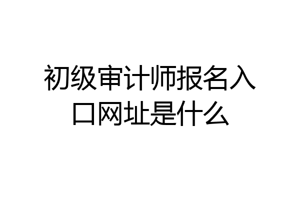 初级审计师报名入口网址是什么