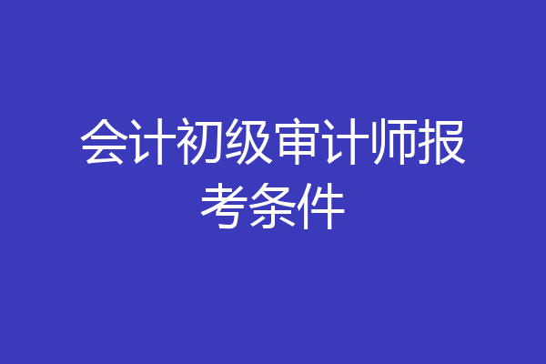 会计初级审计师报考条件