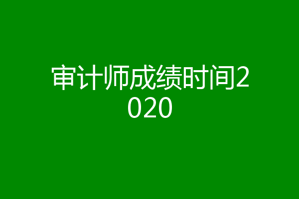 审计师成绩时间2020