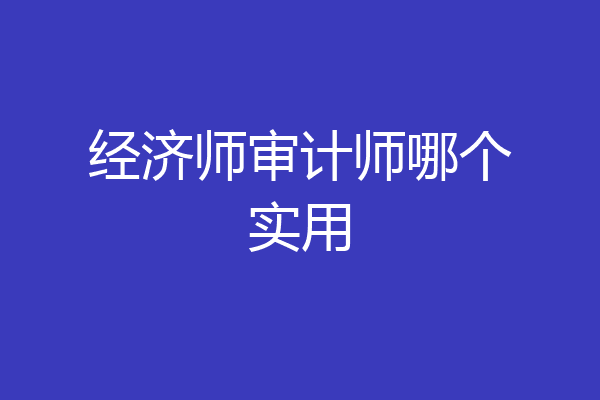 经济师审计师哪个实用