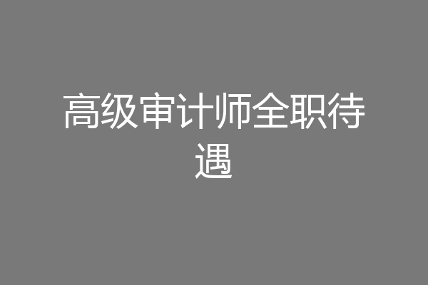高级审计师全职待遇