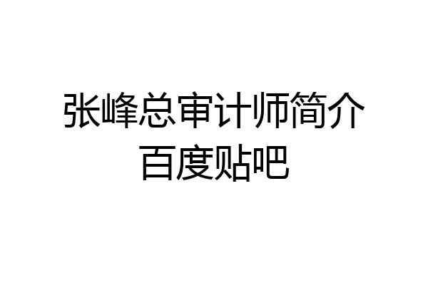 张峰总审计师简介百度贴吧