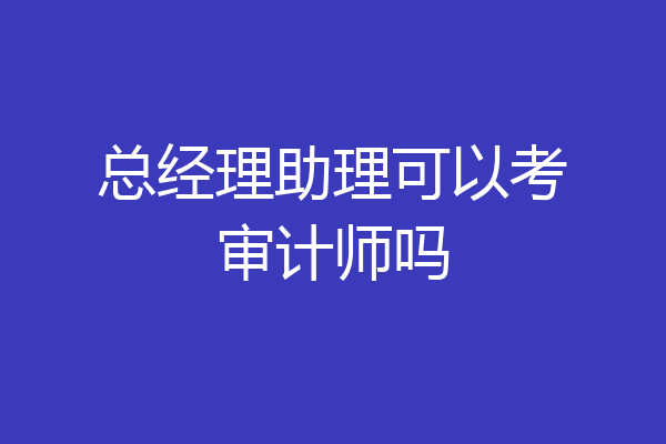 总经理助理可以考审计师吗