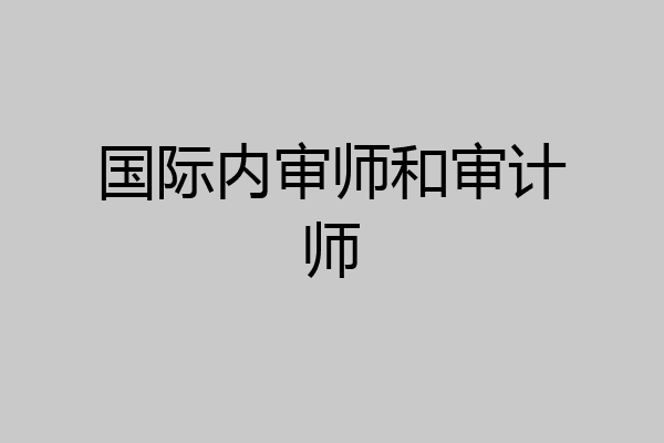 国际内审师和审计师