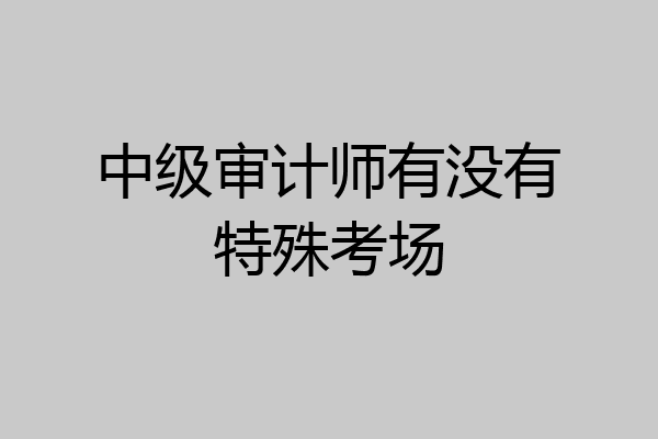 中级审计师有没有特殊考场