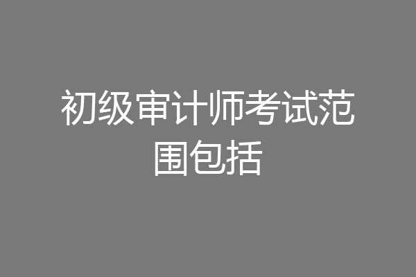 初级审计师考试范围包括
