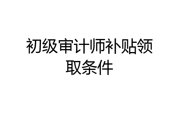 初级审计师补贴领取条件