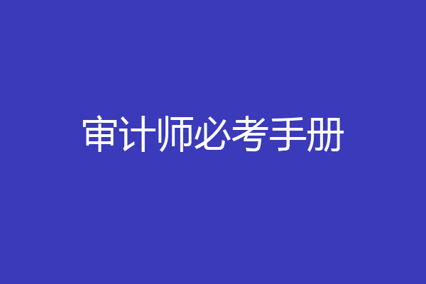 审计师必考手册