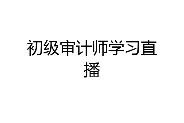 初级审计师学习直播