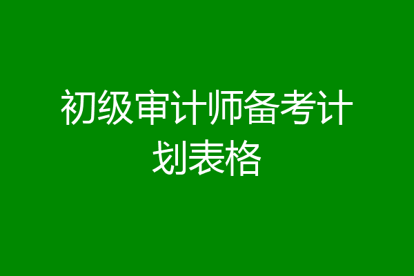 初级审计师备考计划表格