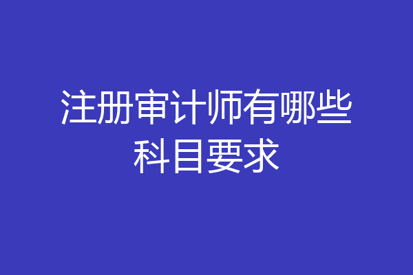 注册审计师有哪些科目要求