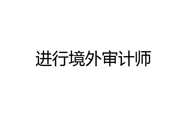 进行境外审计师