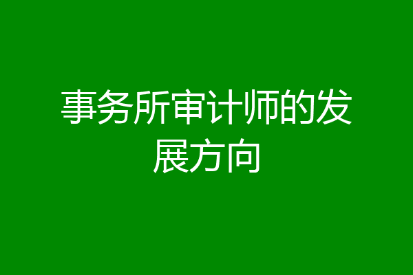 事务所审计师的发展方向