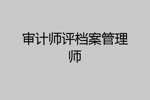 审计师评档案管理师