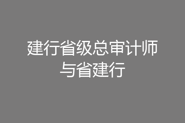 建行省级总审计师与省建行