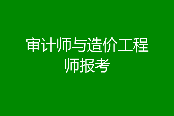 审计师与造价工程师报考